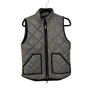J.Crew Herringbone Quilted Puffer Vest‎ Zip-Up Size Small